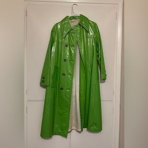 Vintage lime green raincoat trench